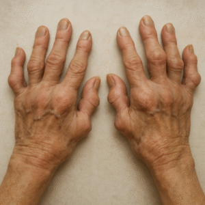 Hands affected by arthritis